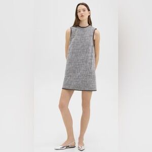 NWT $395 Theory Relaxed Sleeveless Dress in Canvas Tweed 00